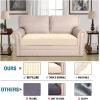 image:imageHVERSAILTEX Super Stretch Individual Seat Sofa Covers Couch Cushion Covers Slipcover Sets Thick Jacquard Textured Twill Fabric 2 Piece Large GreyCream
