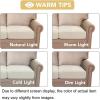 image:imageHVERSAILTEX Super Stretch Individual Seat Sofa Covers Couch Cushion Covers Slipcover Sets Thick Jacquard Textured Twill Fabric 2 Piece Large GreyCream