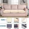 image:imageHVERSAILTEX Super Stretch Individual Seat Sofa Covers Couch Cushion Covers Slipcover Sets Thick Jacquard Textured Twill Fabric 2 Piece Large GreyCream