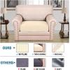 image:imageHVERSAILTEX Super Stretch Individual Seat Sofa Covers Couch Cushion Covers Slipcover Sets Thick Jacquard Textured Twill Fabric 2 Piece Large GreyCream