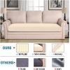 image:imageHVERSAILTEX Super Stretch Individual Seat Sofa Covers Couch Cushion Covers Slipcover Sets Thick Jacquard Textured Twill Fabric 2 Piece Large GreyCream
