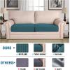 image:imageHVERSAILTEX Super Stretch Individual Seat Sofa Covers Couch Cushion Covers Slipcover Sets Thick Jacquard Textured Twill Fabric 2 Piece Large GreyDeep Teal