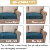 image:imageHVERSAILTEX Super Stretch Individual Seat Sofa Covers Couch Cushion Covers Slipcover Sets Thick Jacquard Textured Twill Fabric 2 Piece Large GreyDeep Teal