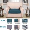 image:imageHVERSAILTEX Super Stretch Individual Seat Sofa Covers Couch Cushion Covers Slipcover Sets Thick Jacquard Textured Twill Fabric 2 Piece Large GreyDeep Teal