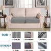 image:imageHVERSAILTEX Super Stretch Individual Seat Sofa Covers Couch Cushion Covers Slipcover Sets Thick Jacquard Textured Twill Fabric 2 Piece Large GreyDove
