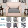 image:imageHVERSAILTEX Super Stretch Individual Seat Sofa Covers Couch Cushion Covers Slipcover Sets Thick Jacquard Textured Twill Fabric 2 Piece Large GreyDove