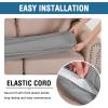 image:imageHVERSAILTEX Super Stretch Individual Seat Sofa Covers Couch Cushion Covers Slipcover Sets Thick Jacquard Textured Twill Fabric 2 Piece Large GreyDove