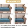 image:imageHVERSAILTEX Super Stretch Individual Seat Sofa Covers Couch Cushion Covers Slipcover Sets Thick Jacquard Textured Twill Fabric 2 Piece Large GreyDusty Blue