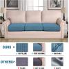 image:imageHVERSAILTEX Super Stretch Individual Seat Sofa Covers Couch Cushion Covers Slipcover Sets Thick Jacquard Textured Twill Fabric 2 Piece Large GreyDusty Blue