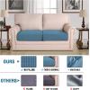 image:imageHVERSAILTEX Super Stretch Individual Seat Sofa Covers Couch Cushion Covers Slipcover Sets Thick Jacquard Textured Twill Fabric 2 Piece Large GreyDusty Blue