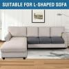 image:imageHVERSAILTEX Super Stretch Individual Seat Sofa Covers Couch Cushion Covers Slipcover Sets Thick Jacquard Textured Twill Fabric 2 Piece Large GreyGrey