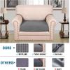 image:imageHVERSAILTEX Super Stretch Individual Seat Sofa Covers Couch Cushion Covers Slipcover Sets Thick Jacquard Textured Twill Fabric 2 Piece Large GreyGrey