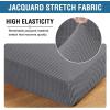 image:imageHVERSAILTEX Super Stretch Individual Seat Sofa Covers Couch Cushion Covers Slipcover Sets Thick Jacquard Textured Twill Fabric 2 Piece Large GreyGrey