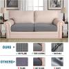 image:imageHVERSAILTEX Super Stretch Individual Seat Sofa Covers Couch Cushion Covers Slipcover Sets Thick Jacquard Textured Twill Fabric 2 Piece Large GreyGrey