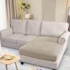 image:imageHVERSAILTEX Super Stretch Individual Seat Sofa Covers Couch Cushion Covers Slipcover Sets Thick Jacquard Textured Twill Fabric 2 Piece Large GreyIsland Fossi