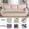 image:imageHVERSAILTEX Super Stretch Individual Seat Sofa Covers Couch Cushion Covers Slipcover Sets Thick Jacquard Textured Twill Fabric 2 Piece Large GreyIsland Fossi