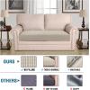 image:imageHVERSAILTEX Super Stretch Individual Seat Sofa Covers Couch Cushion Covers Slipcover Sets Thick Jacquard Textured Twill Fabric 2 Piece Large GreyIsland Fossi
