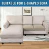 image:imageHVERSAILTEX Super Stretch Individual Seat Sofa Covers Couch Cushion Covers Slipcover Sets Thick Jacquard Textured Twill Fabric 2 Piece Large GreyIsland Fossi