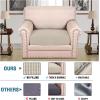 image:imageHVERSAILTEX Super Stretch Individual Seat Sofa Covers Couch Cushion Covers Slipcover Sets Thick Jacquard Textured Twill Fabric 2 Piece Large GreyIsland Fossi