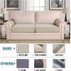 image:imageHVERSAILTEX Super Stretch Individual Seat Sofa Covers Couch Cushion Covers Slipcover Sets Thick Jacquard Textured Twill Fabric 2 Piece Large GreyIsland Fossi