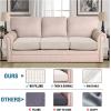 image:imageHVERSAILTEX Super Stretch Individual Seat Sofa Covers Couch Cushion Covers Slipcover Sets Thick Jacquard Textured Twill Fabric 2 Piece Large GreyIvory