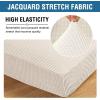 image:imageHVERSAILTEX Super Stretch Individual Seat Sofa Covers Couch Cushion Covers Slipcover Sets Thick Jacquard Textured Twill Fabric 2 Piece Large GreyIvory