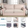 image:imageHVERSAILTEX Super Stretch Individual Seat Sofa Covers Couch Cushion Covers Slipcover Sets Thick Jacquard Textured Twill Fabric 2 Piece Large GreyIvory