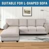 image:imageHVERSAILTEX Super Stretch Individual Seat Sofa Covers Couch Cushion Covers Slipcover Sets Thick Jacquard Textured Twill Fabric 2 Piece Large GreyIvory