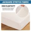 image:imageHVERSAILTEX Super Stretch Individual Seat Sofa Covers Couch Cushion Covers Slipcover Sets Thick Jacquard Textured Twill Fabric 2 Piece Large GreyIvory