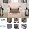image:imageHVERSAILTEX Super Stretch Individual Seat Sofa Covers Couch Cushion Covers Slipcover Sets Thick Jacquard Textured Twill Fabric 2 Piece Large GreyMacchiato