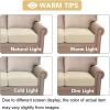 image:imageHVERSAILTEX Super Stretch Individual Seat Sofa Covers Couch Cushion Covers Slipcover Sets Thick Jacquard Textured Twill Fabric 2 Piece Large GreyNatural