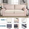 image:imageHVERSAILTEX Super Stretch Individual Seat Sofa Covers Couch Cushion Covers Slipcover Sets Thick Jacquard Textured Twill Fabric 2 Piece Large GreyNatural