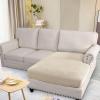 image:imageHVERSAILTEX Super Stretch Individual Seat Sofa Covers Couch Cushion Covers Slipcover Sets Thick Jacquard Textured Twill Fabric 2 Piece Large GreyNatural
