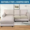 image:imageHVERSAILTEX Super Stretch Individual Seat Sofa Covers Couch Cushion Covers Slipcover Sets Thick Jacquard Textured Twill Fabric 2 Piece Large GreyNatural
