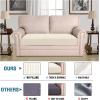 image:imageHVERSAILTEX Super Stretch Individual Seat Sofa Covers Couch Cushion Covers Slipcover Sets Thick Jacquard Textured Twill Fabric 2 Piece Large GreyNatural