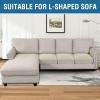 image:imageHVERSAILTEX Super Stretch Individual Seat Sofa Covers Couch Cushion Covers Slipcover Sets Thick Jacquard Textured Twill Fabric 2 Piece Large GreyNatural