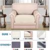 image:imageHVERSAILTEX Super Stretch Individual Seat Sofa Covers Couch Cushion Covers Slipcover Sets Thick Jacquard Textured Twill Fabric 2 Piece Large GreyNatural