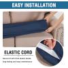 image:imageHVERSAILTEX Super Stretch Individual Seat Sofa Covers Couch Cushion Covers Slipcover Sets Thick Jacquard Textured Twill Fabric 2 Piece Large GreyNavy