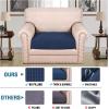 image:imageHVERSAILTEX Super Stretch Individual Seat Sofa Covers Couch Cushion Covers Slipcover Sets Thick Jacquard Textured Twill Fabric 2 Piece Large GreyNavy