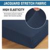 image:imageHVERSAILTEX Super Stretch Individual Seat Sofa Covers Couch Cushion Covers Slipcover Sets Thick Jacquard Textured Twill Fabric 2 Piece Large GreyNavy