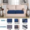 image:imageHVERSAILTEX Super Stretch Individual Seat Sofa Covers Couch Cushion Covers Slipcover Sets Thick Jacquard Textured Twill Fabric 2 Piece Large GreyNavy
