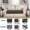 image:imageHVERSAILTEX Super Stretch Individual Seat Sofa Covers Couch Cushion Covers Slipcover Sets Thick Jacquard Textured Twill Fabric 2 Piece Large GreyOlive