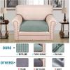 image:imageHVERSAILTEX Super Stretch Individual Seat Sofa Covers Couch Cushion Covers Slipcover Sets Thick Jacquard Textured Twill Fabric 2 Piece Large GreySage