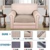 image:imageHVERSAILTEX Super Stretch Individual Seat Sofa Covers Couch Cushion Covers Slipcover Sets Thick Jacquard Textured Twill Fabric 2 Piece Large GreySand