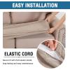image:imageHVERSAILTEX Super Stretch Individual Seat Sofa Covers Couch Cushion Covers Slipcover Sets Thick Jacquard Textured Twill Fabric 2 Piece Large GreySand