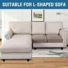 image:imageHVERSAILTEX Super Stretch Individual Seat Sofa Covers Couch Cushion Covers Slipcover Sets Thick Jacquard Textured Twill Fabric 2 Piece Large GreySand