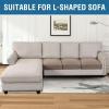image:imageHVERSAILTEX Super Stretch Individual Seat Sofa Covers Couch Cushion Covers Slipcover Sets Thick Jacquard Textured Twill Fabric 2 Piece Large GreySand