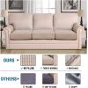 image:imageHVERSAILTEX Super Stretch Individual Seat Sofa Covers Couch Cushion Covers Slipcover Sets Thick Jacquard Textured Twill Fabric 2 Piece Large GreySand