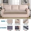 image:imageHVERSAILTEX Super Stretch Individual Seat Sofa Covers Couch Cushion Covers Slipcover Sets Thick Jacquard Textured Twill Fabric 2 Piece Large GreySand