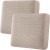 image:imageHVERSAILTEX Super Stretch Individual Seat Sofa Covers Couch Cushion Covers Slipcover Sets Thick Jacquard Textured Twill Fabric 2 Piece Large GreySand